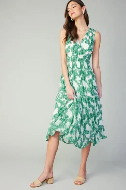 Current Air Midi Dresses-Abstract Motif Maxi Dress DEEPMINT