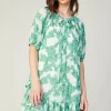 Current Air Mini Dresses-Abstract Motif Mini Dress DEEPMINT