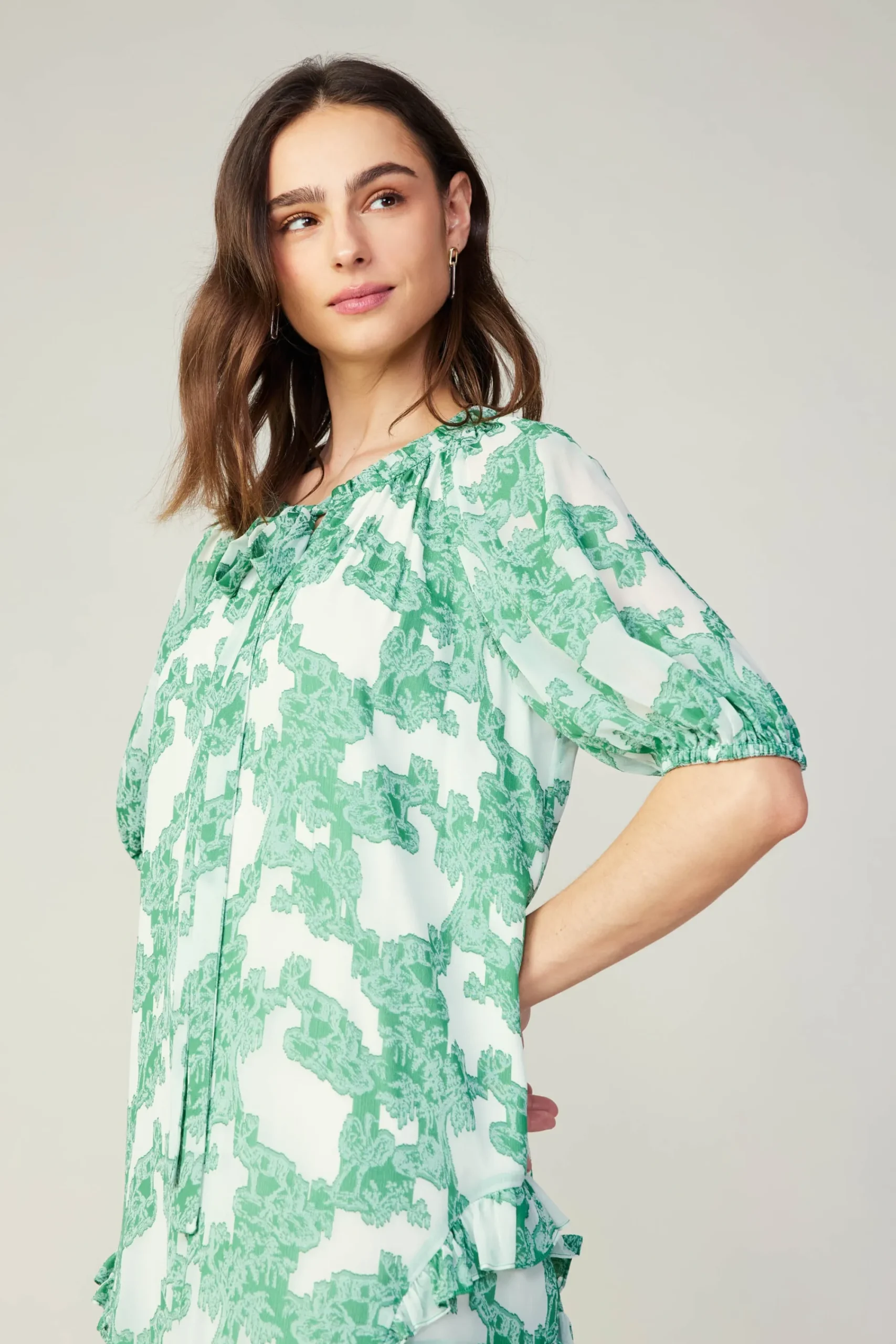 Current Air Mini Dresses-Abstract Motif Mini Dress DEEPMINT