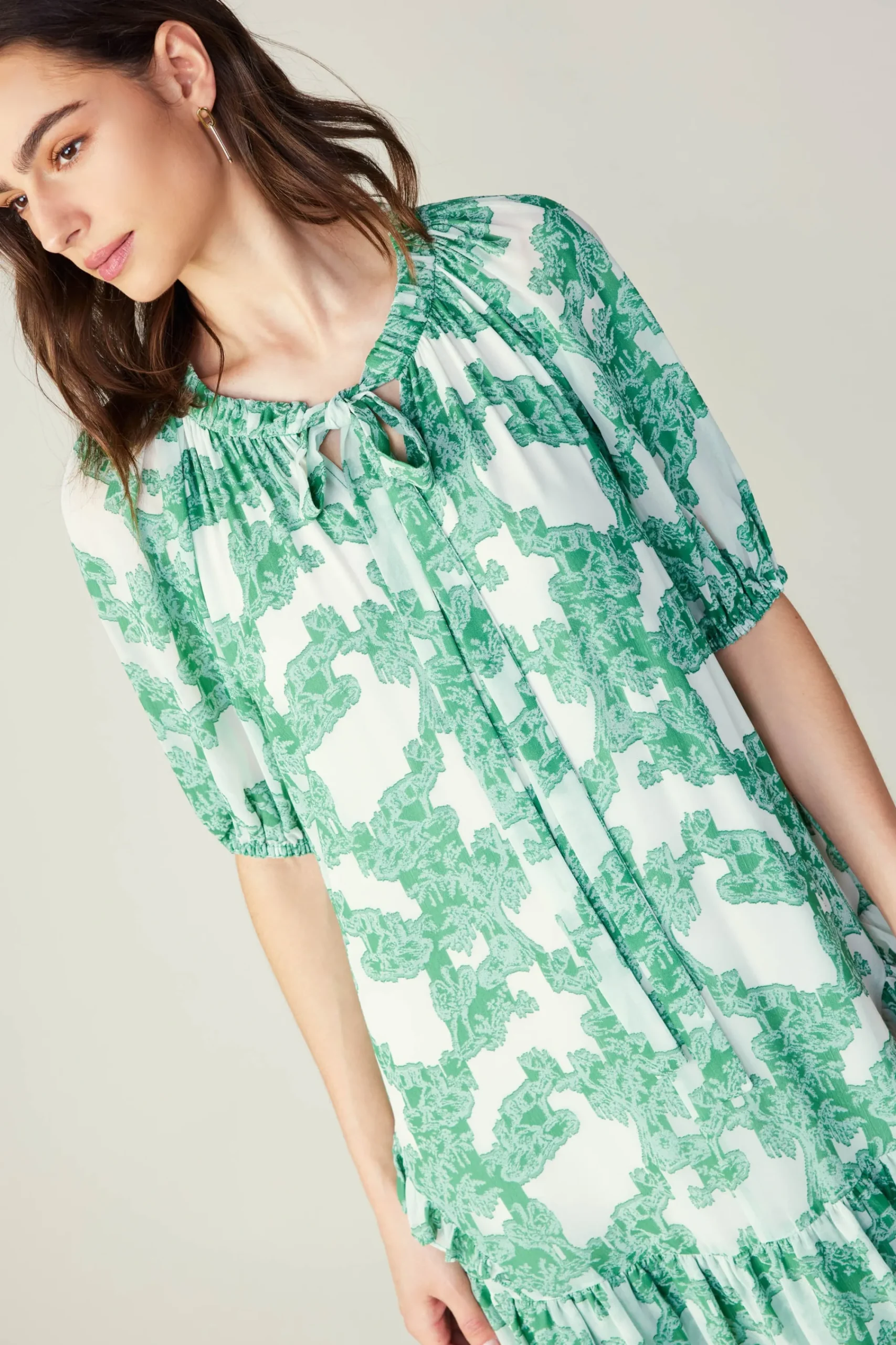 Current Air Mini Dresses-Abstract Motif Mini Dress DEEPMINT