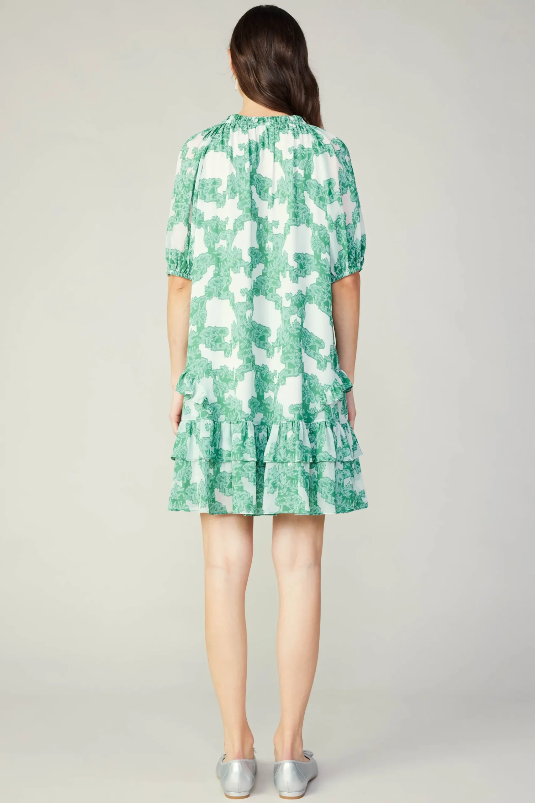 Current Air Mini Dresses-Abstract Motif Mini Dress DEEPMINT