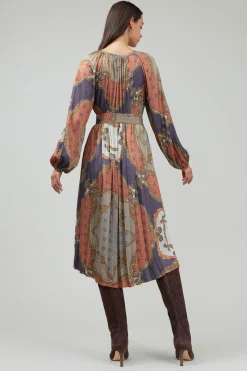 Current Air Midi Dresses-Adelaide Midi Dress BROWNMLT