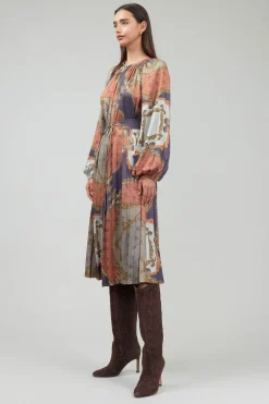 Current Air Midi Dresses-Adelaide Midi Dress BROWNMLT