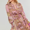 Current Air Midi Dresses-Aida Quilted Pattern Midi Dress PINKMLT