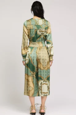 Current Air Midi Dresses-Aida Smocked Midi Dress OLIVEMLT