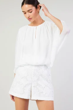 Current Air Long Sleeve Tops-Alessia Dolman Sleeved Blouse WHITE