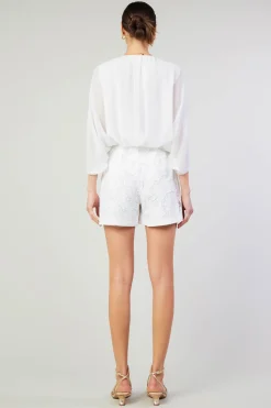 Current Air Long Sleeve Tops-Alessia Dolman Sleeved Blouse WHITE