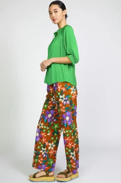 Current Air Short Sleeve Tops | Long Sleeve Tops-Angelica Pleated Blouse SPRINGGREEN