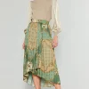 Current Air Skirts-Asymmetrical Vintage Print Skirt OLIVEMLT