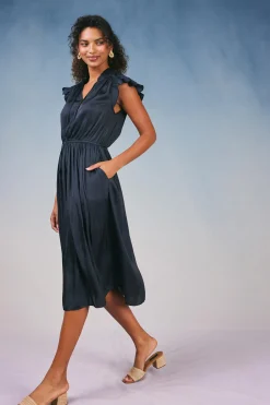 Current Air Midi Dresses-Audrey Midi Dress BLACK