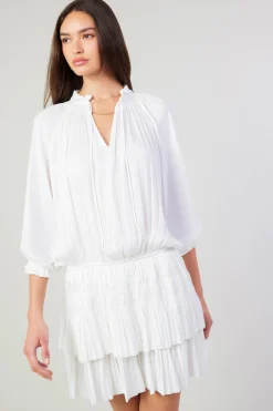 Current Air Mini Dresses-Aurelie Pleated Mini Dress WHITE
