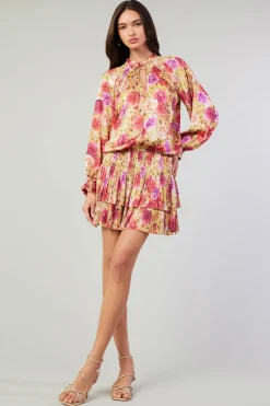 Current Air Mini Dresses-Aurelie Rose Mini Dress YELLOWREDMLT