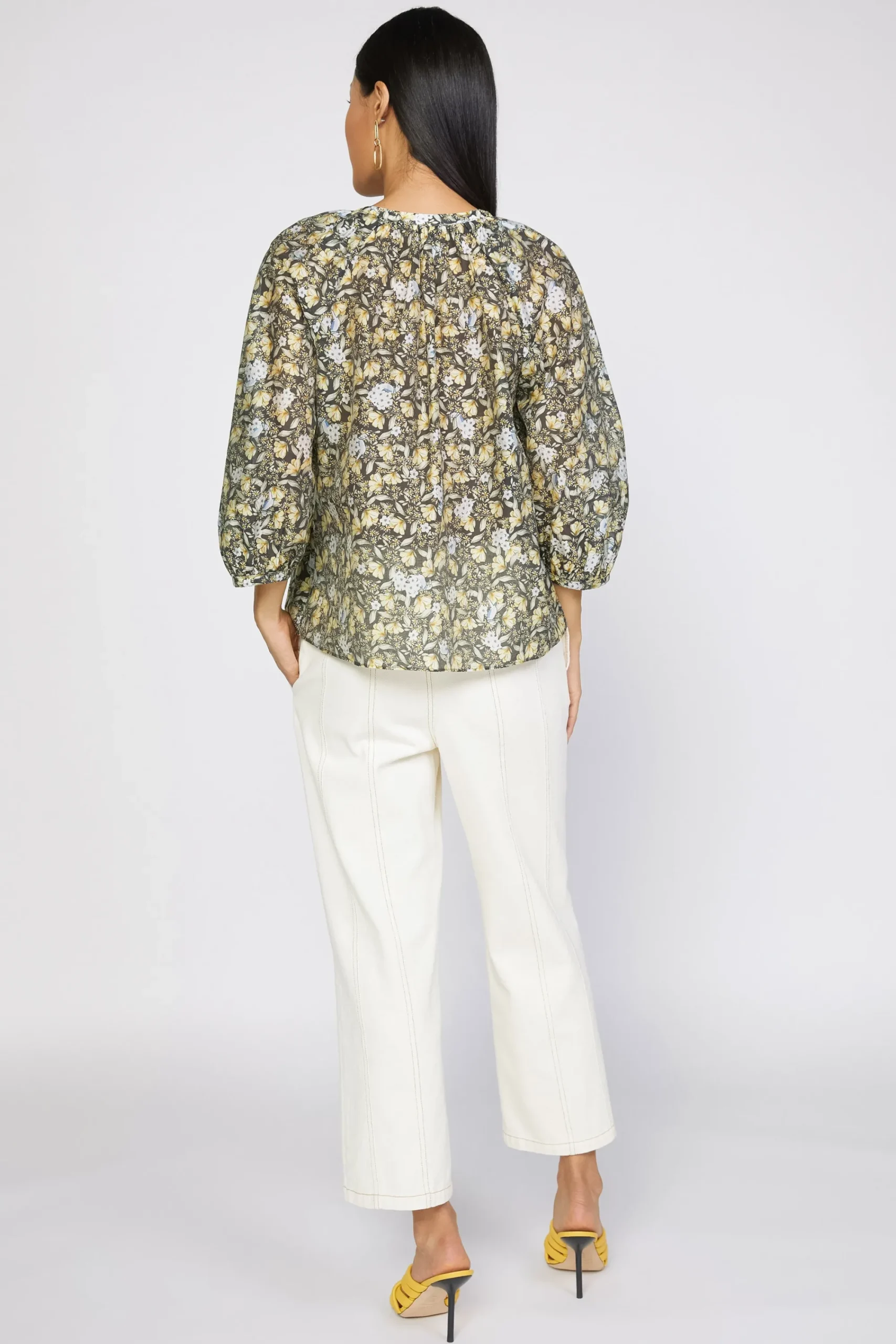 Current Air Short Sleeve Tops | Long Sleeve Tops-Baroque Floral Raglan Blouse BLACKFLORAL