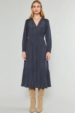 Current Air Midi Dresses-Belle Midi Dress CHARCOAL