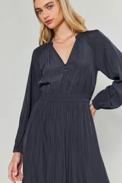 Current Air Midi Dresses-Belle Midi Dress CHARCOAL
