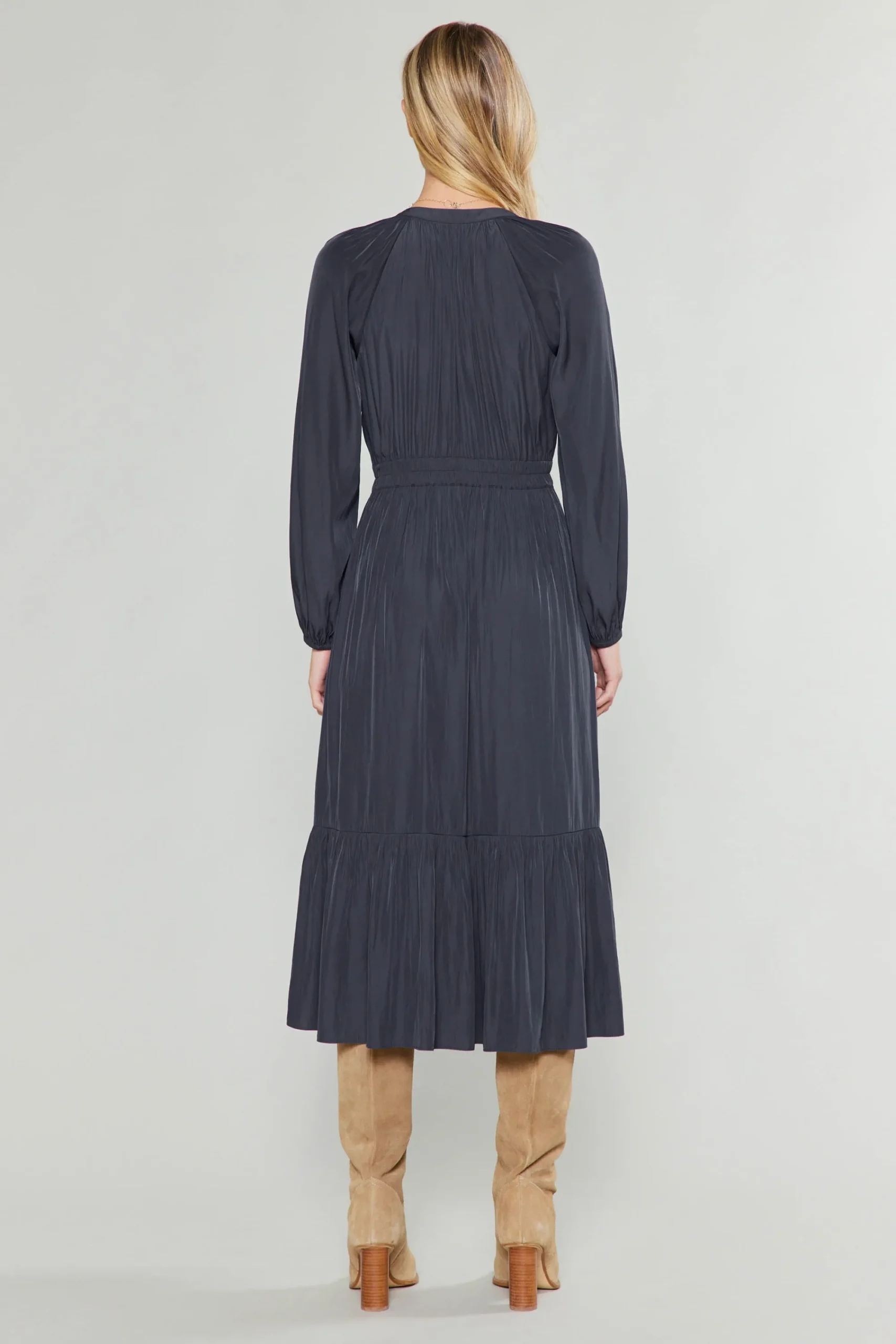 Current Air Midi Dresses-Belle Midi Dress CHARCOAL