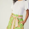 Current Air Shorts-Belted Floral Patterned Shorts GREENORANGEMLT