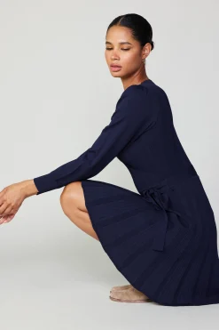 Current Air Knitwear | Mini Dresses-Belted Knit Mini Dress NAVY