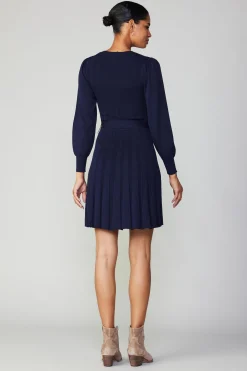 Current Air Knitwear | Mini Dresses-Belted Knit Mini Dress NAVY