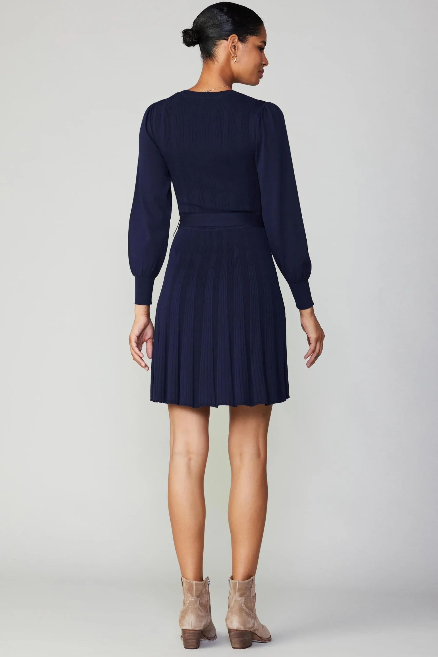 Current Air Knitwear | Mini Dresses-Belted Knit Mini Dress NAVY