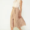 Current Air Skirts-Belted Midi Skirt SAND