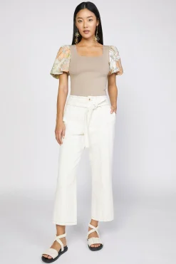 Current Air Pants-Belted Straight Leg Pant NATURAL