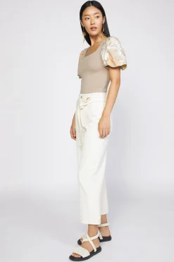 Current Air Pants-Belted Straight Leg Pant NATURAL