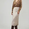 Current Air Skirts-Bias Midi Skirt LATTE