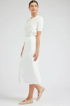 Current Air Skirts-Bias Midi Skirt OFFWHITE