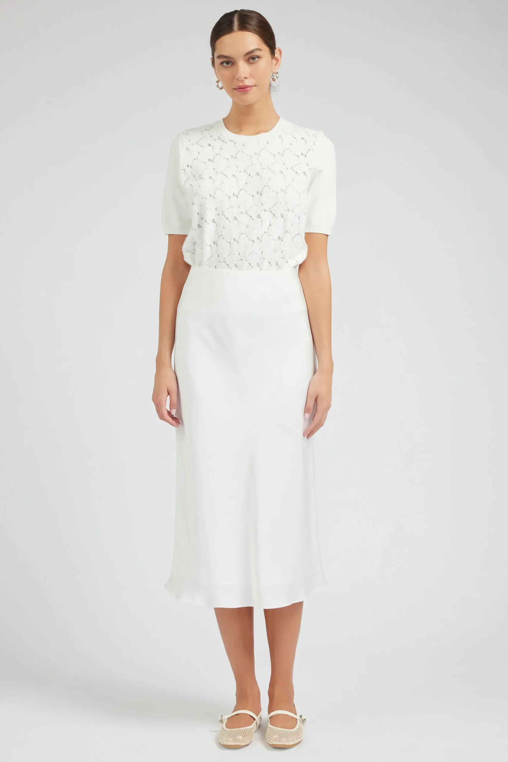 Current Air Skirts-Bias Midi Skirt OFFWHITE