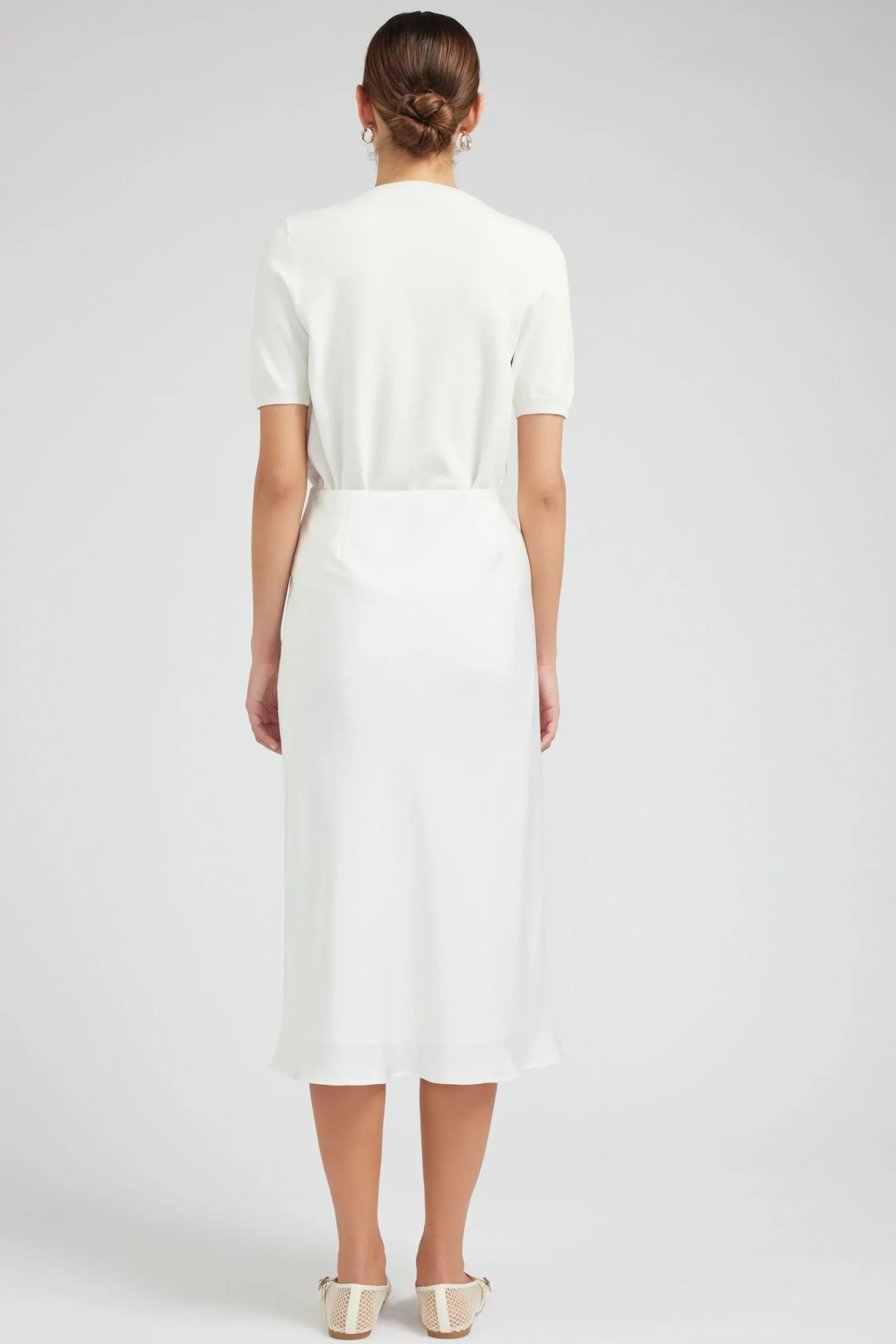 Current Air Skirts-Bias Midi Skirt OFFWHITE