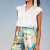 Current Air Shorts-Border Print Floral Block Shorts FLORALSTRIPEMLT