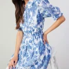 Current Air Midi Dresses-Botanical Jacquard Midi Dress BLUEFLORAL