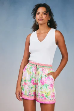 Current Air Shorts-Botanical Watercolor Shorts PINKMLTFLORAL