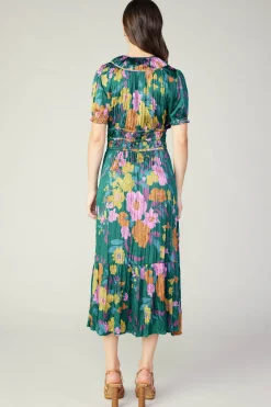 Current Air Midi Dresses-Brooklyn Floral Midi Dress GREENFLORAL