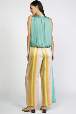 Current Air Sleeveless Tops-Bubble Hem Blouse SAGEGREEN