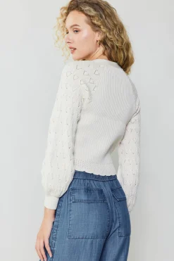 Current Air Cardigans | Long Sleeve Tops-Button Cardigan CREAM