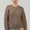 Current Air Knitwear | Sweaters-Cable Knit Sweater COCOA