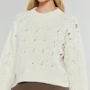 Current Air Knitwear | Sweaters-Cable Knit Sweater IVORY