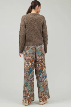 Current Air Knitwear | Sweaters-Cable Knit Sweater COCOA