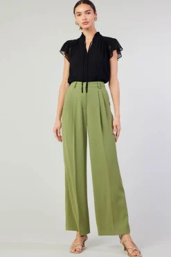 Current Air Short Sleeve Tops-Cap Sleeve Blouse BLACK