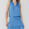Current Air Mini Dresses-Cara Pleated Mini Dress FADEDBLUE