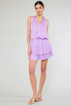 Current Air Mini Dresses-Cara Pleated Mini Dress PASTELPINK