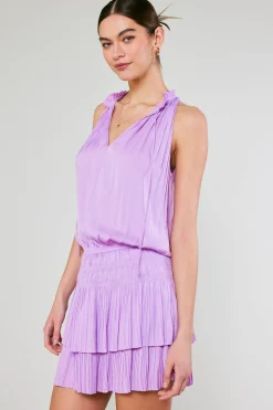 Current Air Mini Dresses-Cara Pleated Mini Dress PASTELPINK