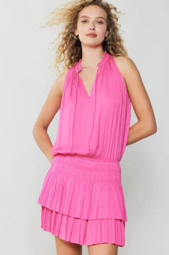 Current Air Mini Dresses-Cara Pleated Mini Dress AZALEA