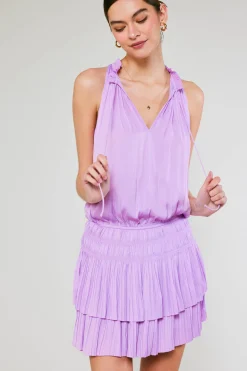 Current Air Mini Dresses-Cara Pleated Mini Dress PASTELPINK