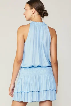 Current Air Mini Dresses-Cara Pleated Mini Dress PASTELBLUE