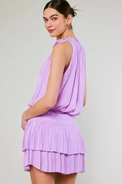 Current Air Mini Dresses-Cara Pleated Mini Dress PASTELPINK