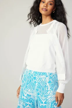 Current Air Knitwear | Cardigans-Cardigan Cami Set WHITE