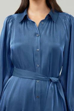 Current Air Mini Dresses-Carmel Lustrous Mini Dress MIDNIGHTBLUE